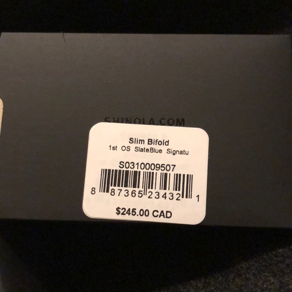 NWT Shinola Leather Slim Bifold Wallet Slate Blue - Picture 8 of 8